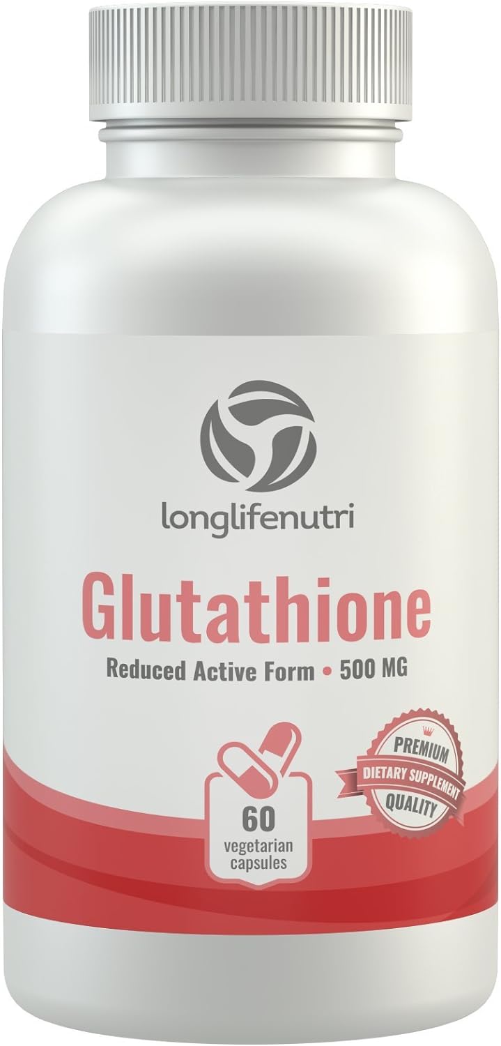 LongLifeNutri Reduced L Glutathione  GSH - 60 Veg Caps