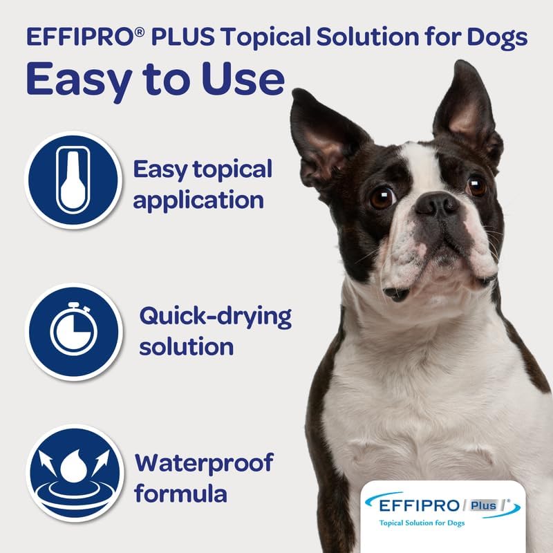 Virbac Effipro Plus Topical Solution for Dogs - for Small Dogs (5-22.9lbs), 3 Doses, Waterproof Topical Prevention