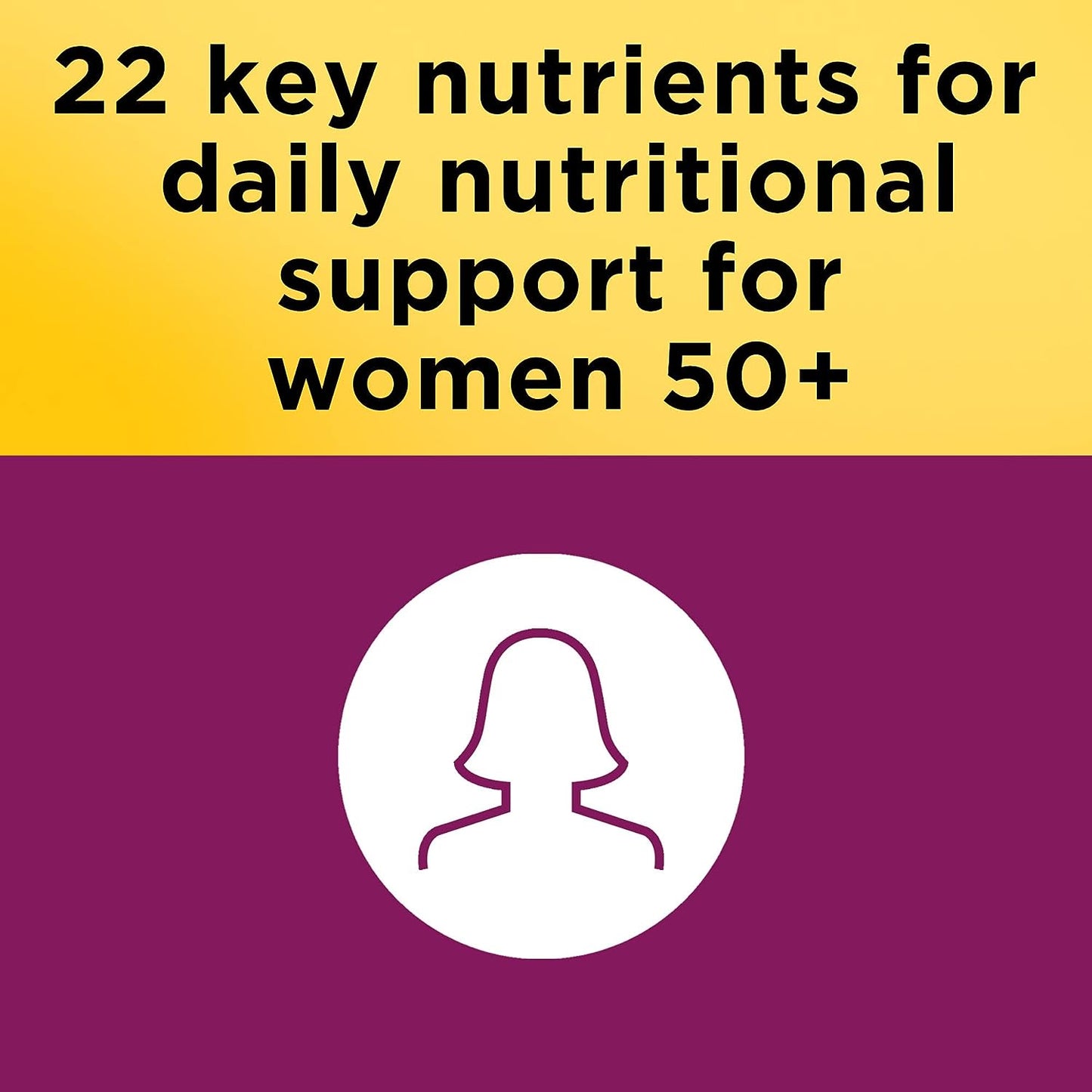 Nature Made Multivitamin For Her 50+ with No Iron, Women's Multivitamin 90 tblets