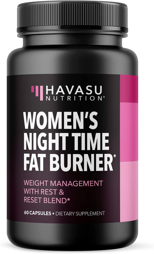 HAVASU NUTRITION Night Time Fat Burner Weight Loss Pills for Women 60 count