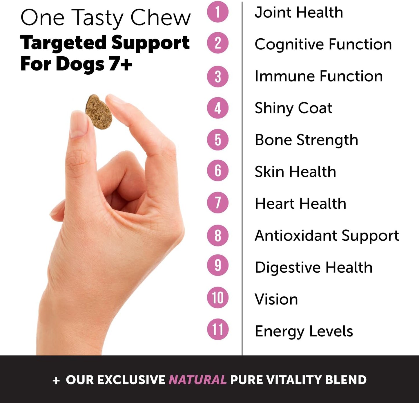 Pet Honesty Senior Dog Multivitamin - Essential Dog Vitamins and Supplements (Duck 90 ct)