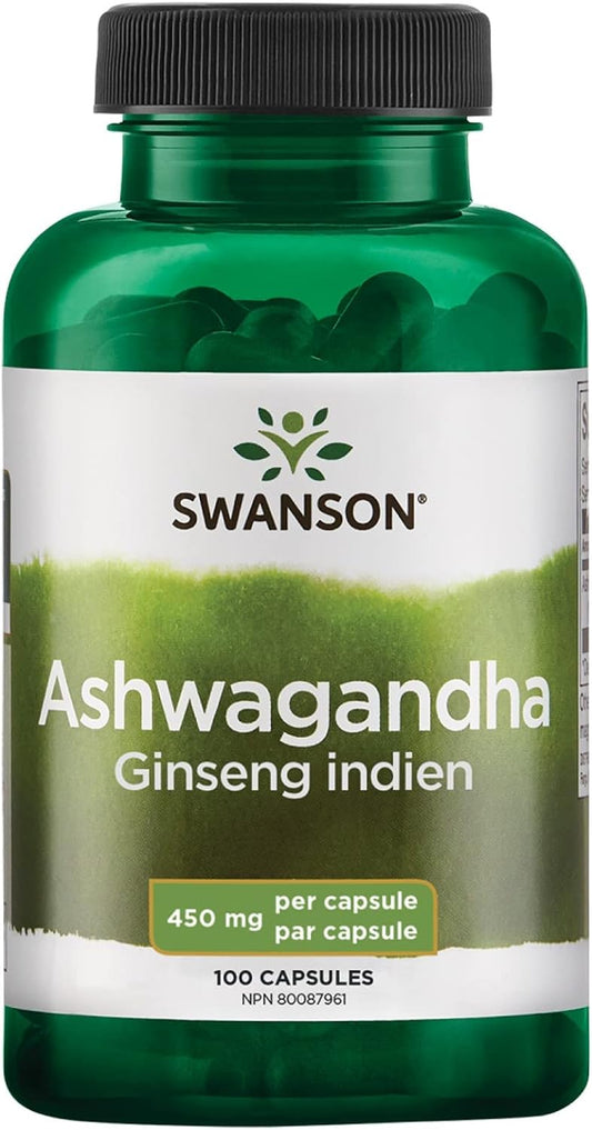 Swanson Ashwagandha Powder Supplement, 100 Capsules