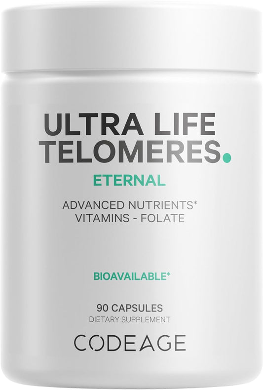 Codeage Ultra Life Telomeres Supplement - 5 MTHF Folate 90 Capsules