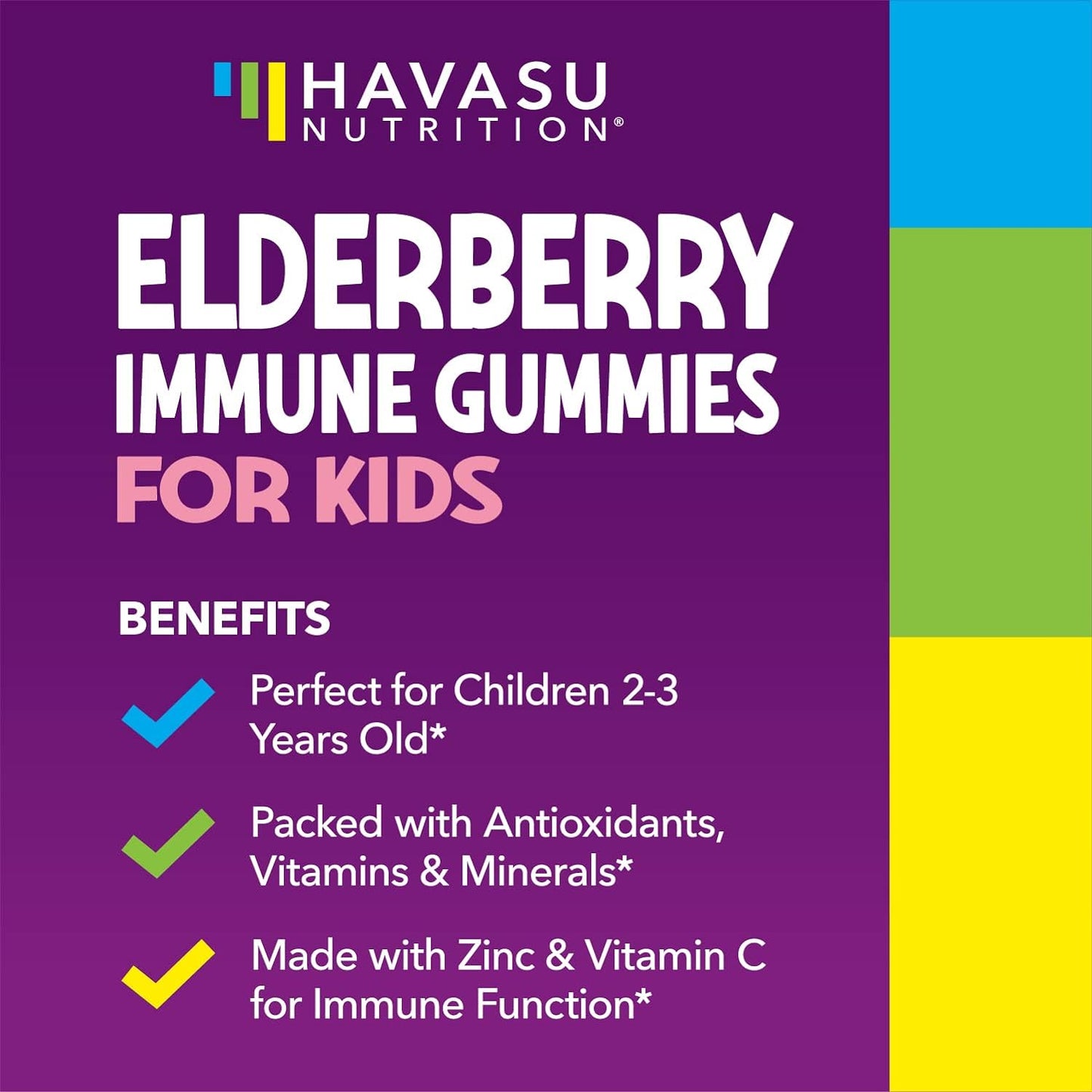 HAVASU NUTRITION Elderberry Gummies for Kids 60 Gummies