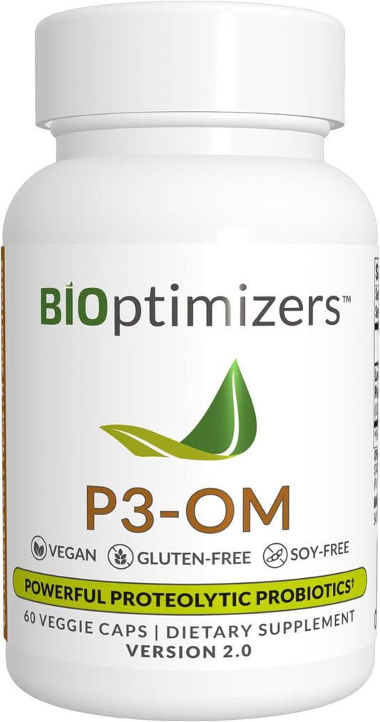 BiOptimizers P3-OM Proteolytic Prebiotics & Probiotics Supplement –60 capsules