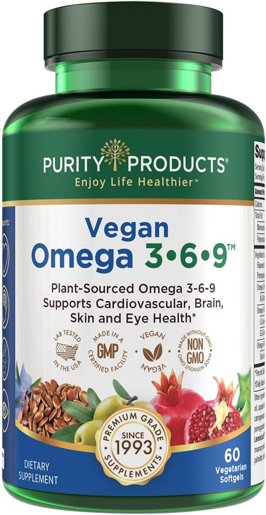 Omega 3-6-9 Vegan and Vegetarian from Purity Products 60 softgels