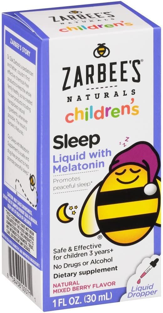 Zarbee's Kids Sleep Supplement Liquid with 1mg Melatonin