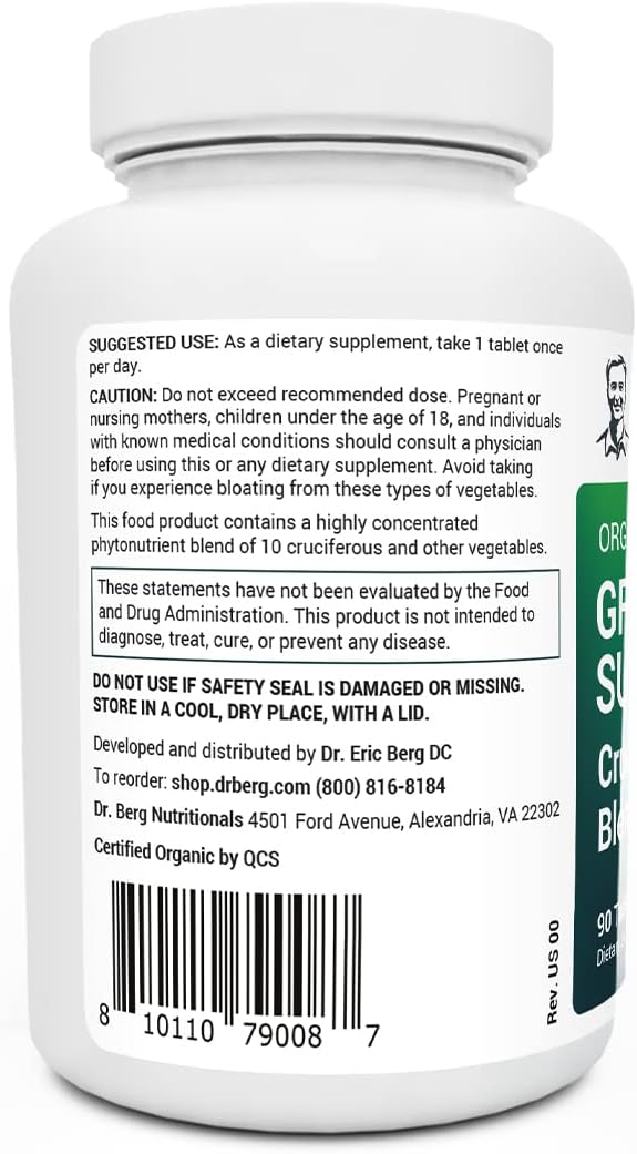 Dr. Berg's Greens Superfood Cruciferous Vegetable 90  Tablets