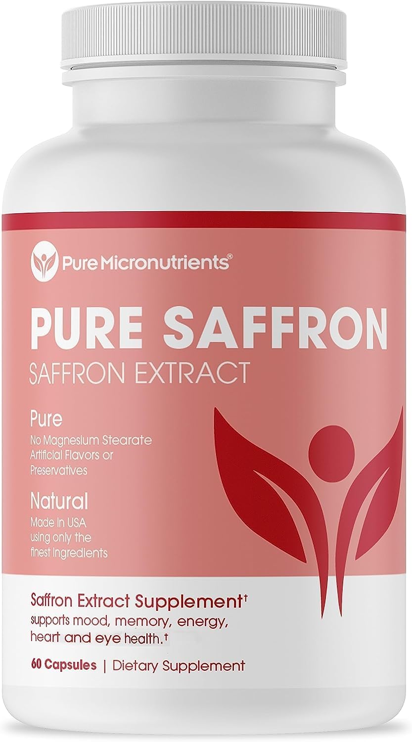 Saffron Supplements - 100% Pure Saffron Extract  60 Capsules