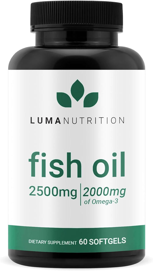 Luma Nutrition Omega 3 Fish Oil Supplement - Extra Strength 2500mg - 60 sofolegts