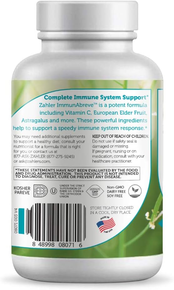 Zahler ImmunAbreve, Powerful Immune System Support,90 Capsules