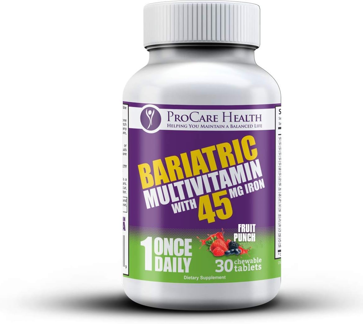 ProCare Health l Bariatric Multivitamin  Chewable 45mg Fruit Punch  30 Count