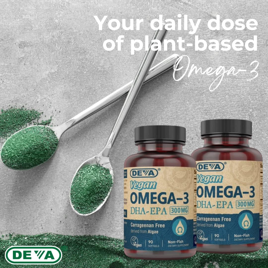 DEVA Vegan Omega-3 DHA EPA Supplement 90 Softgels