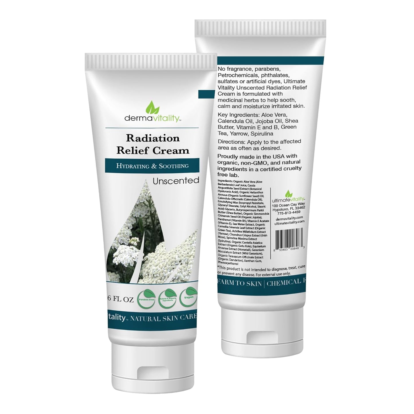 UltimateVitality Unscented Radiation Burn Relief Cream –  6 ounces