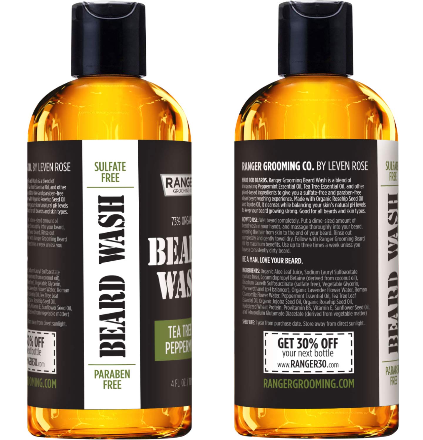 Leven Rose Beard Wash Shampoo by Ranger Grooming Co