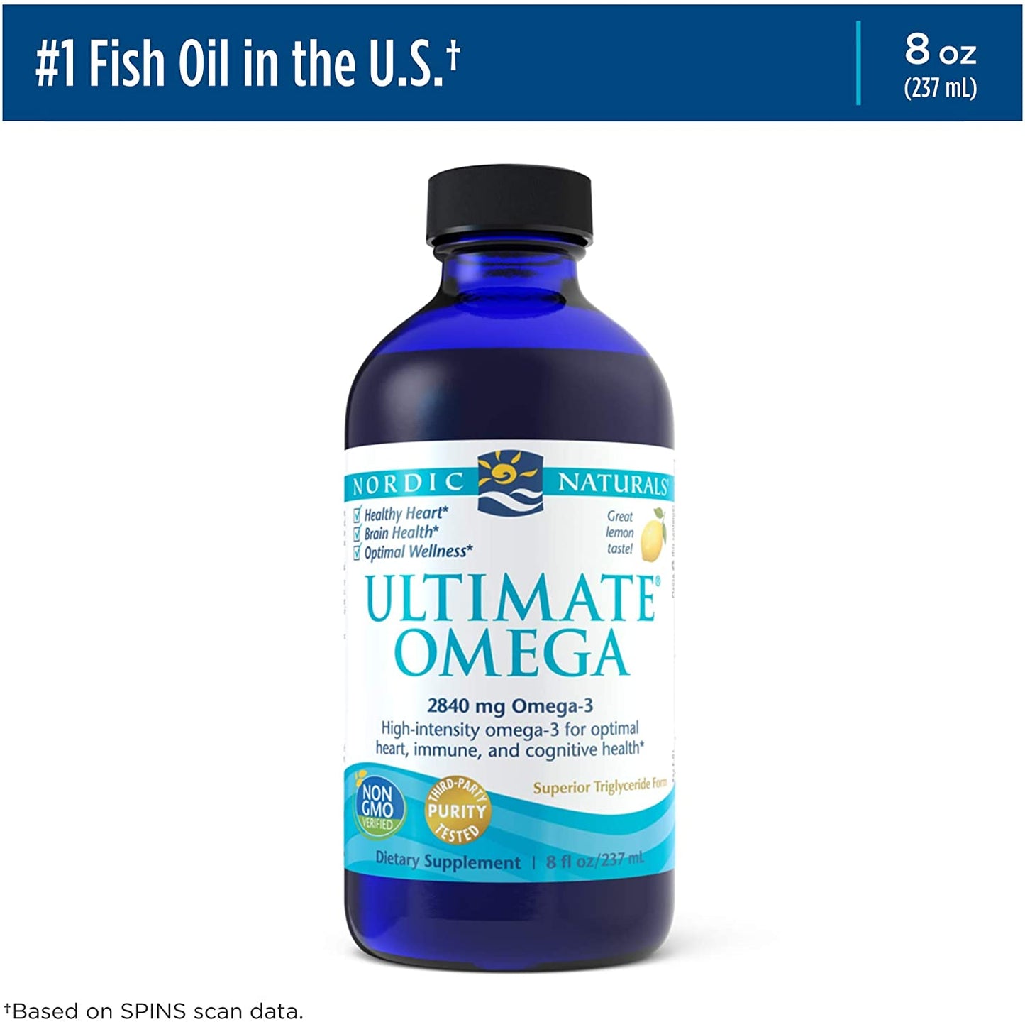 Nordic Naturals Ultimate Omega Liquid, 2840 Mg Omega-3s, Fish Oil, 8 Fl Oz