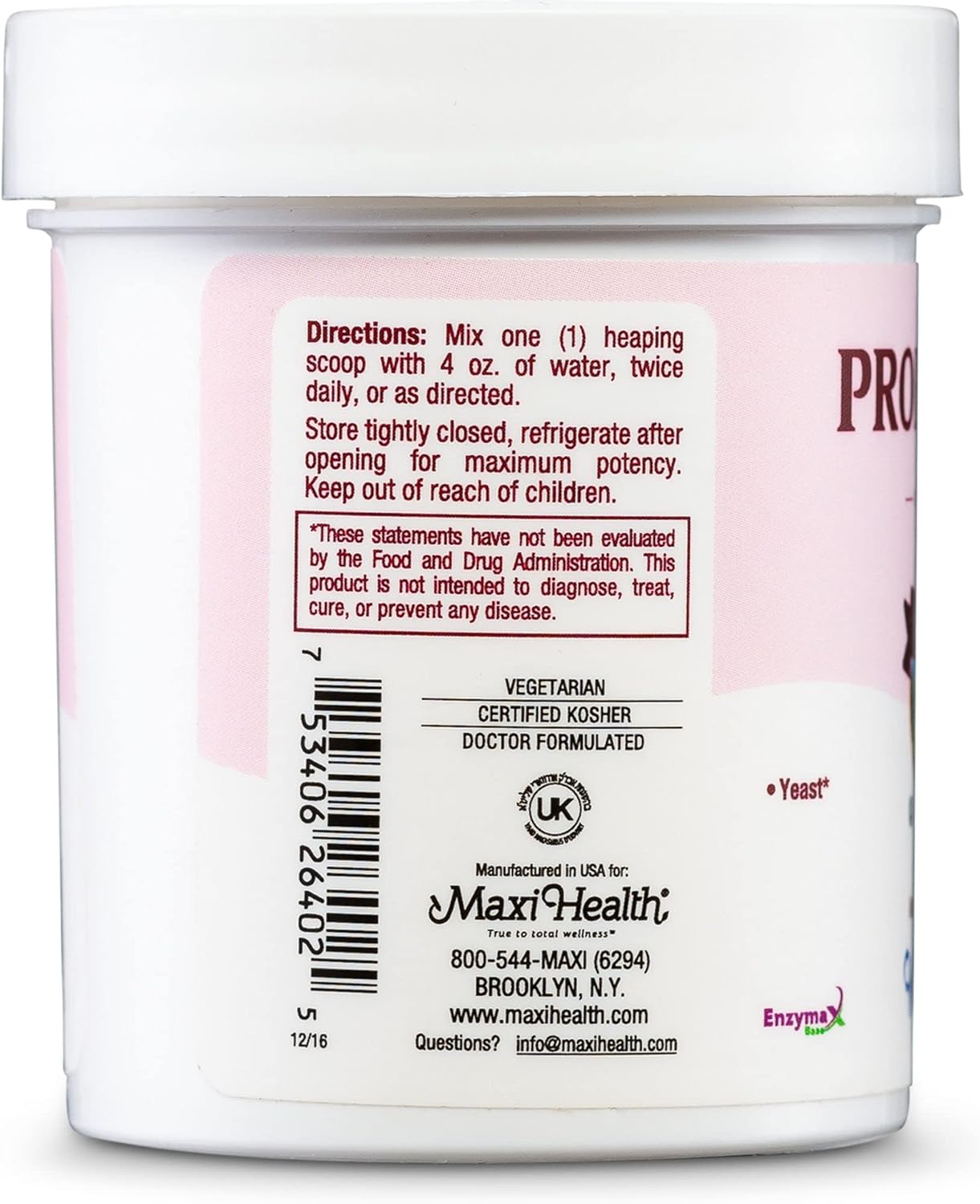 Maxi Health KiddieMax Probiotic 5M - Acidophilus -2 oz powder