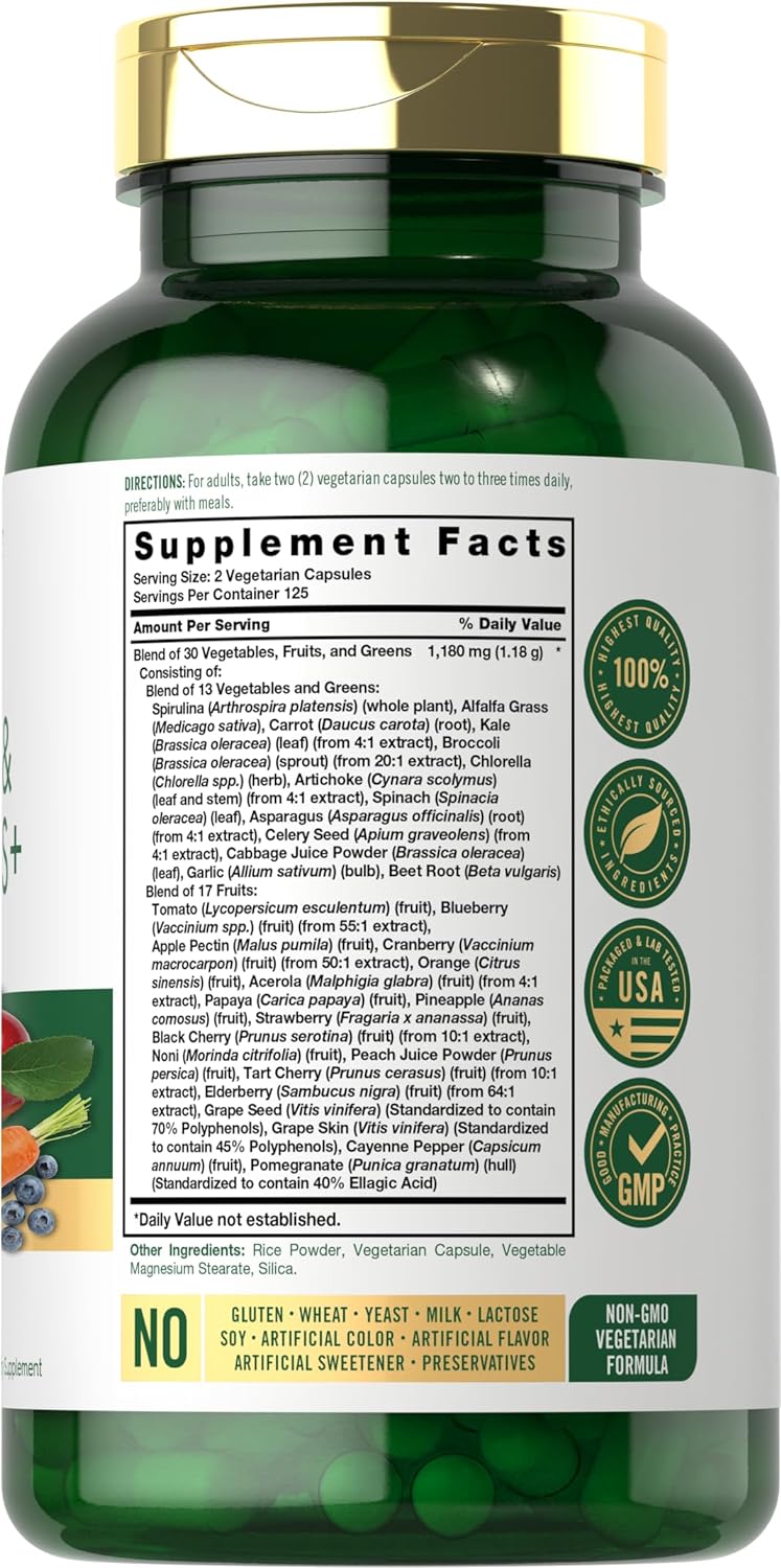 Carlyle Fruits and Veggies Supplement  250 Capsules