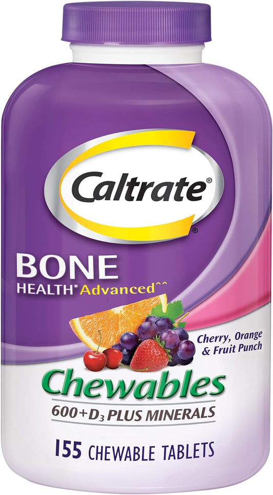 Caltrate Chewables 600 Plus D3 Plus Minerals Calcium Vitamin D 155 Count