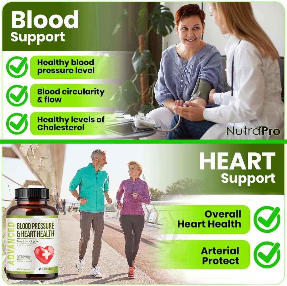 Heart Health Blood Pressure Support Supplement - 90  capsules