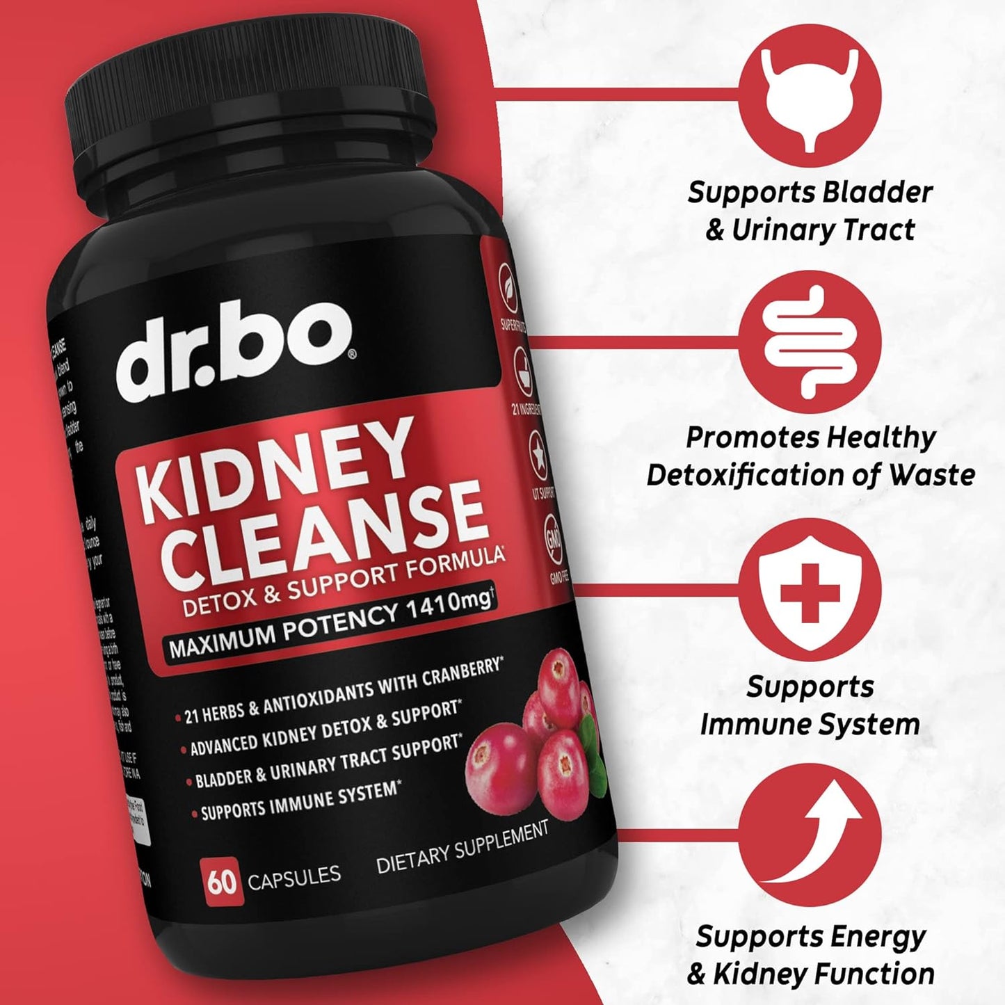 Kidney Cleanse Detox Support Supplement- 60 capsules