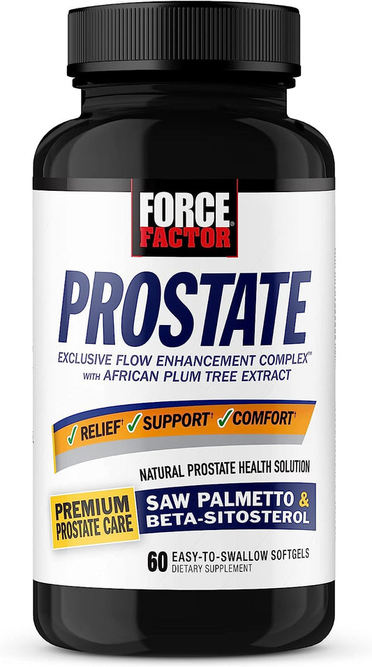 Force Factor Prostate Saw Palmetto and Beta Sitosterol Supplement for Men, Prostate Health 60 softgles