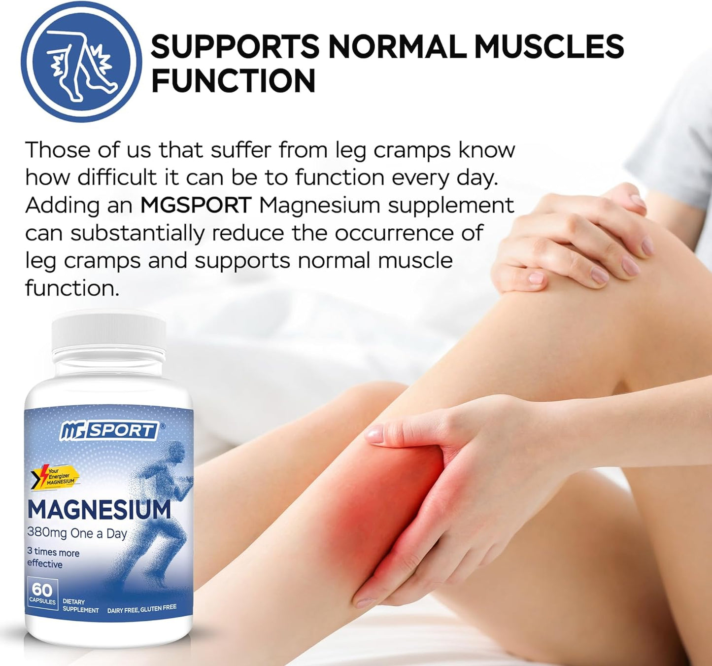 High Absorption Magnesium for Leg Cramps ,60 count