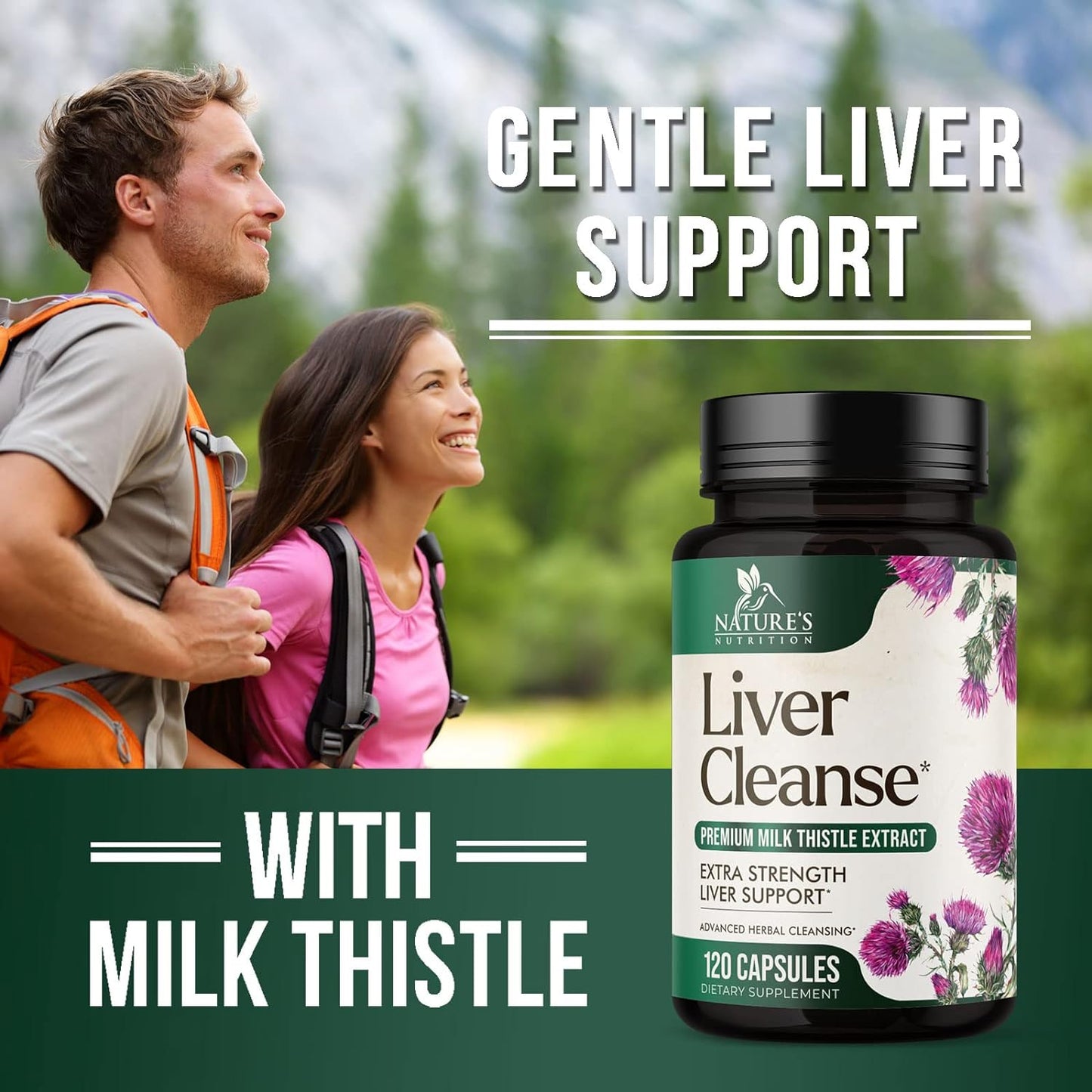 Liver Cleanse Detox & Repair Formula - Herbal Liver Support Supplement - 120 Capsules