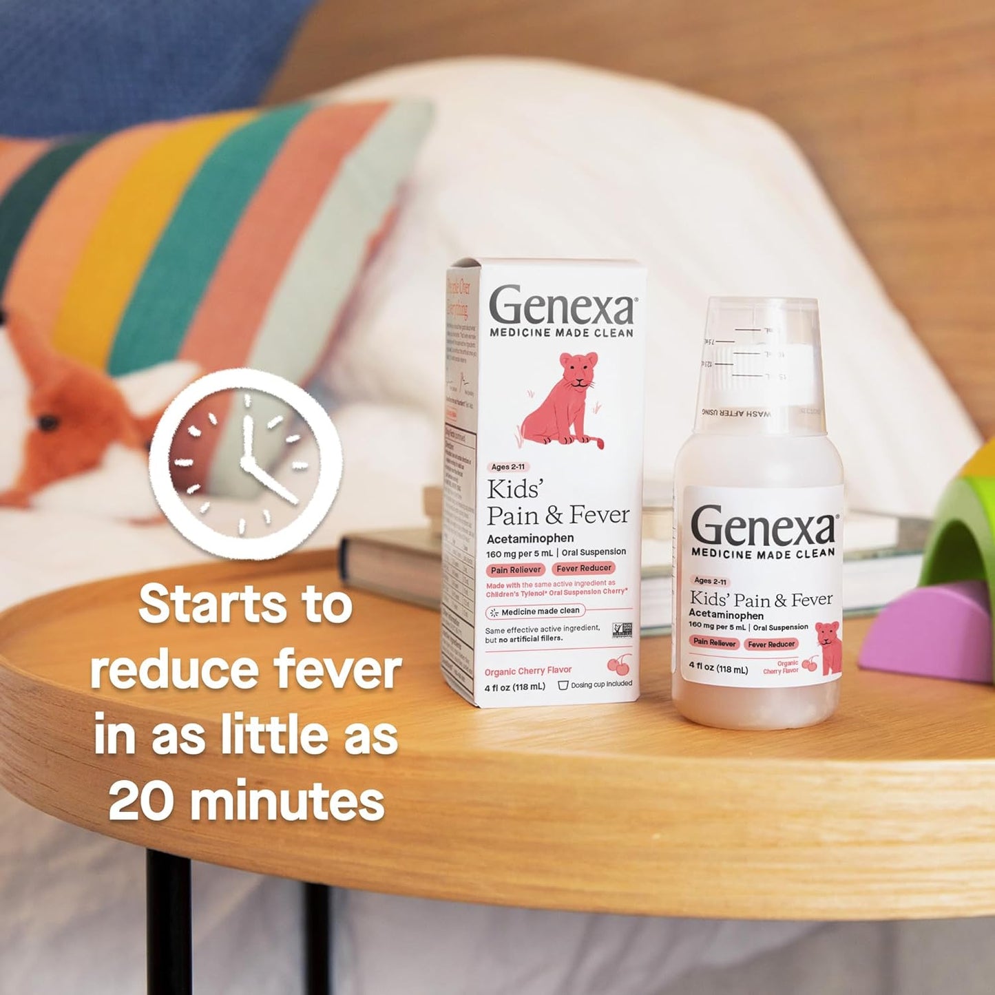 Genexa Childrens Acetaminophen Liquid Pain and Fever Reducer for Kids