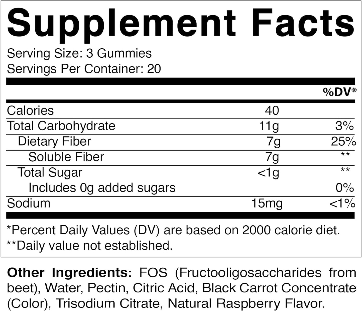 Vitamatic Prebiotic Fiber  60 Gummies for Adults