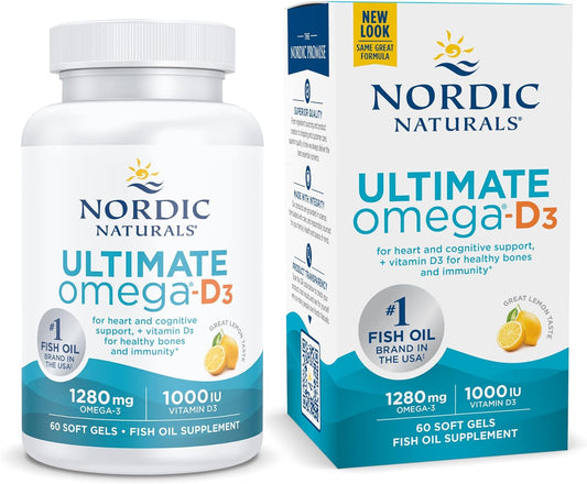 Nordic Naturals Ultimate Omega-D3, Lemon Flavor - 60 Soft Gels