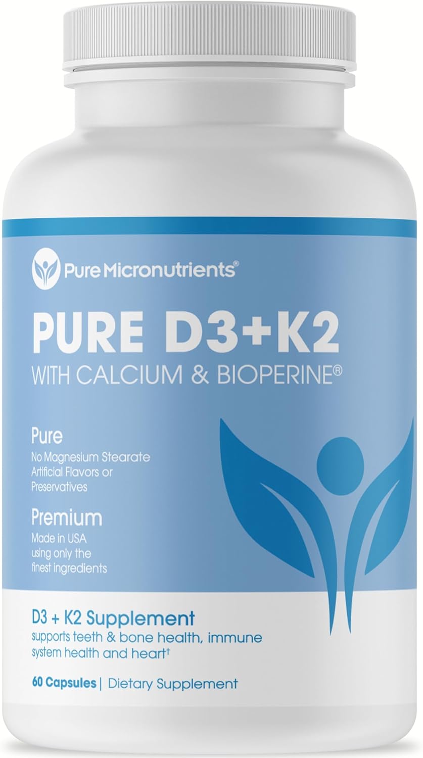 Pure Micronutrients Vitamin D3 K2 Supplement 60 Capsules