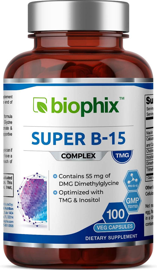 biophix Super B-15  Niacin Calcium Choline Inositol DMG TMG - 100 capsules