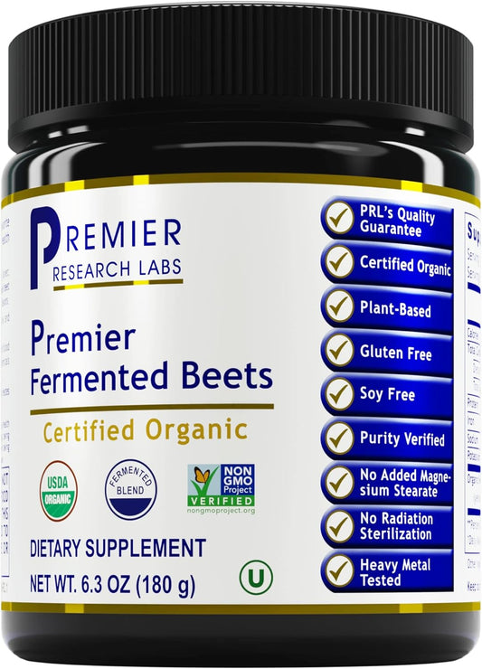 Premier Research Labs Fermented Beets - Gut Health Support Supplement- 6.3 oz Powder