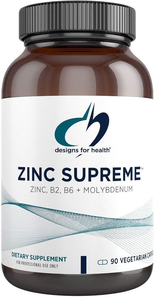 Designs for Health Zinc Supreme - 30mg Zinc Bisglycinate Chelate Supplement  90 Capsules