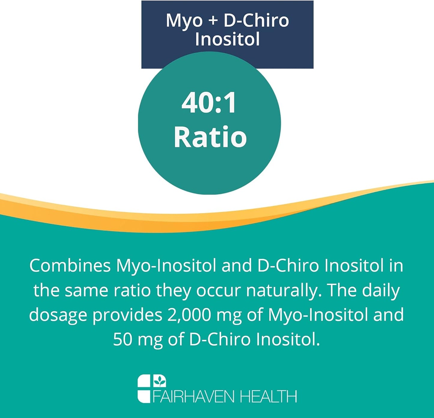 Fairhaven Health Myo-Inositol and D-Chiro Inositol Blend,120 capsules