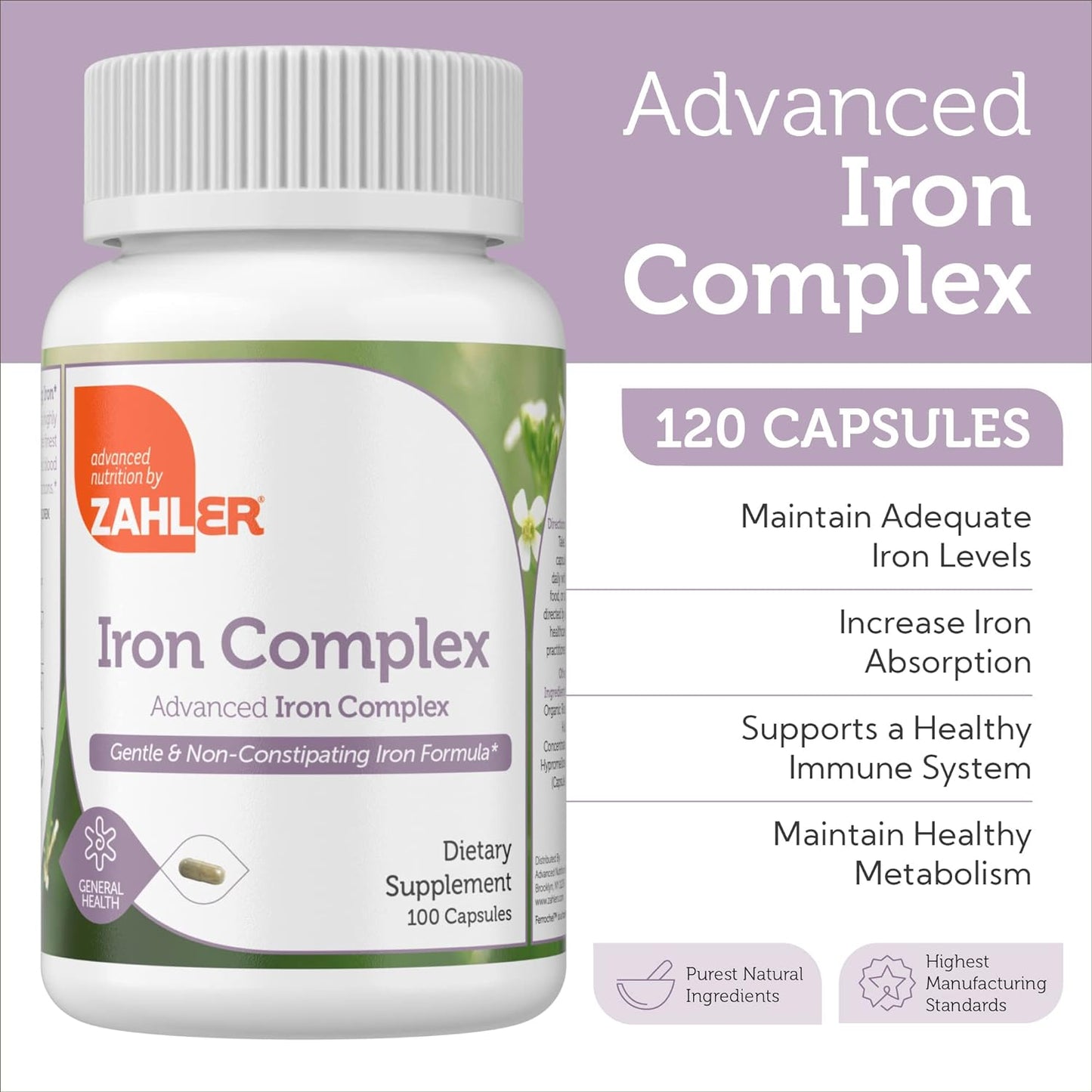 Zahler - Iron Supplement with Vitamin C - 100 Count