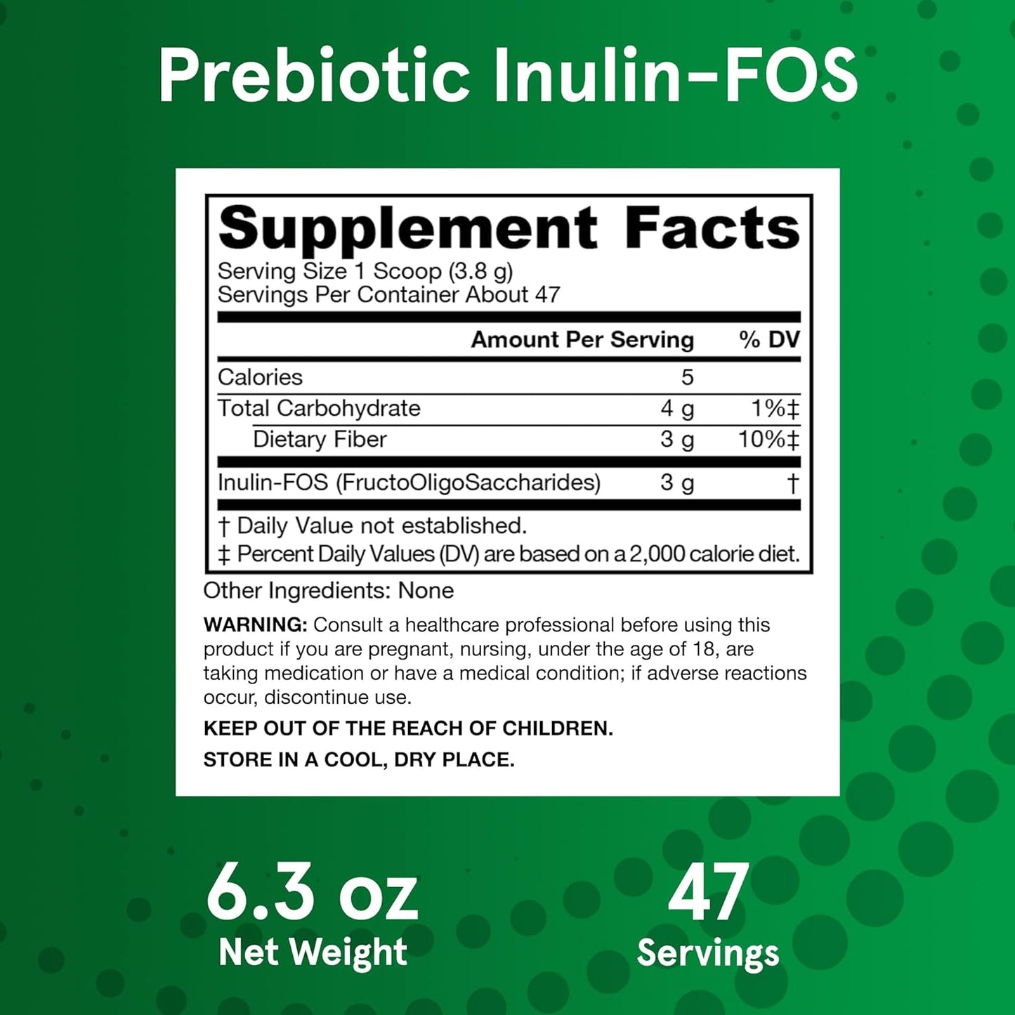 Jarrow Formulas, Inulin FOS Soluble Prebiotic Fibers Powder