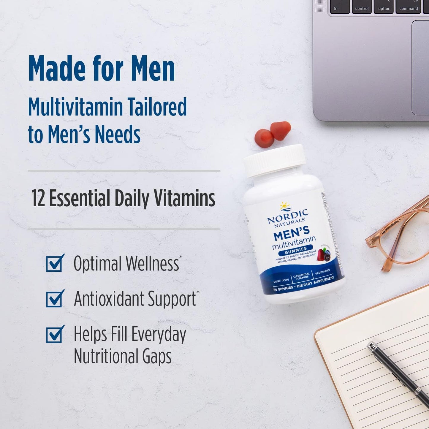 Nordic Naturals Men's Multivitamin Gummies, Mixed Berry - 60 Gummies -