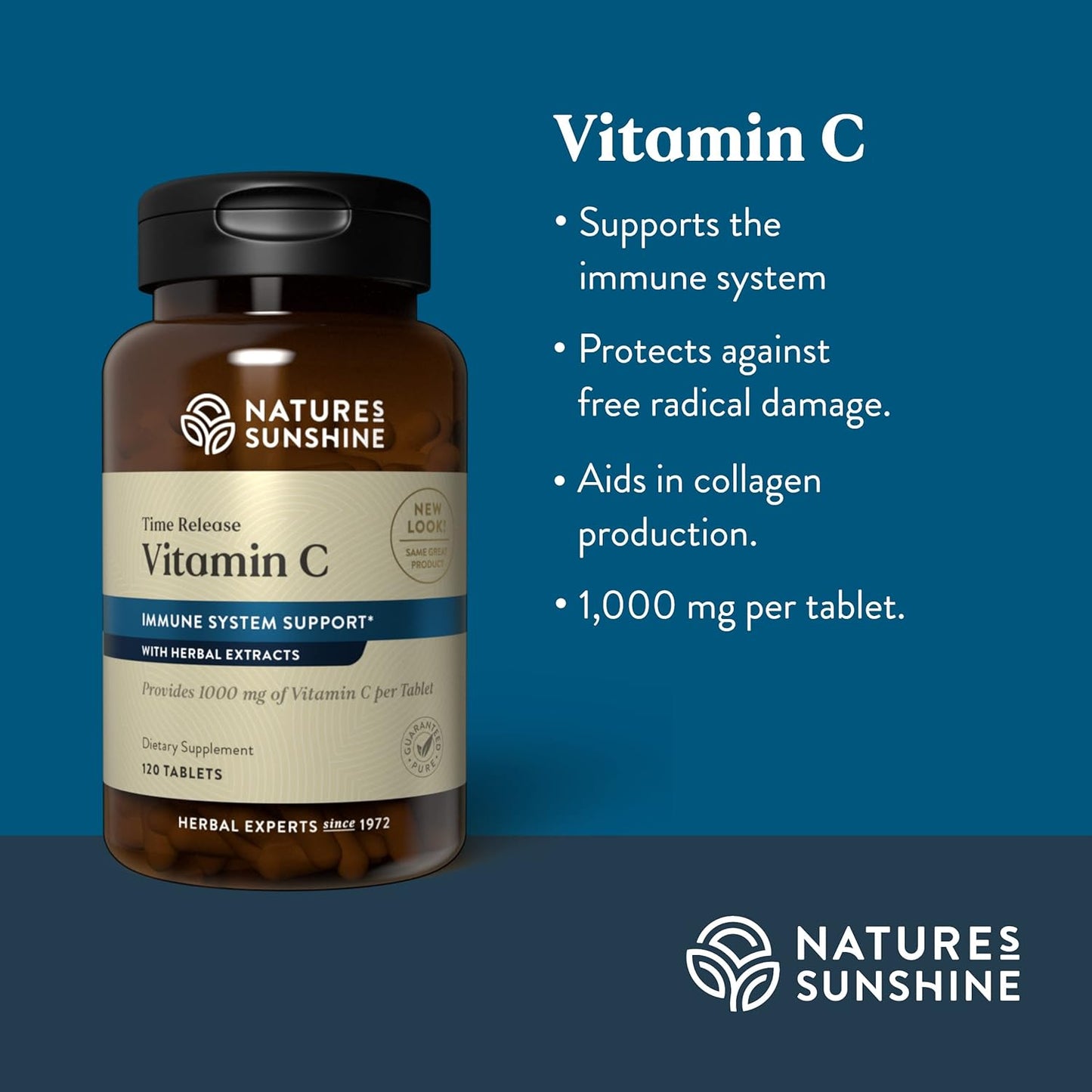 Natures Sunshine Vitamin C  1000 mg, 120 Tablets