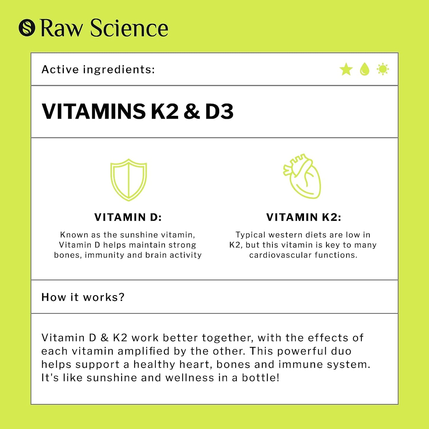 Vitamin K2 D3 Supplement Drops, Liquid Vitamin D & MK-7