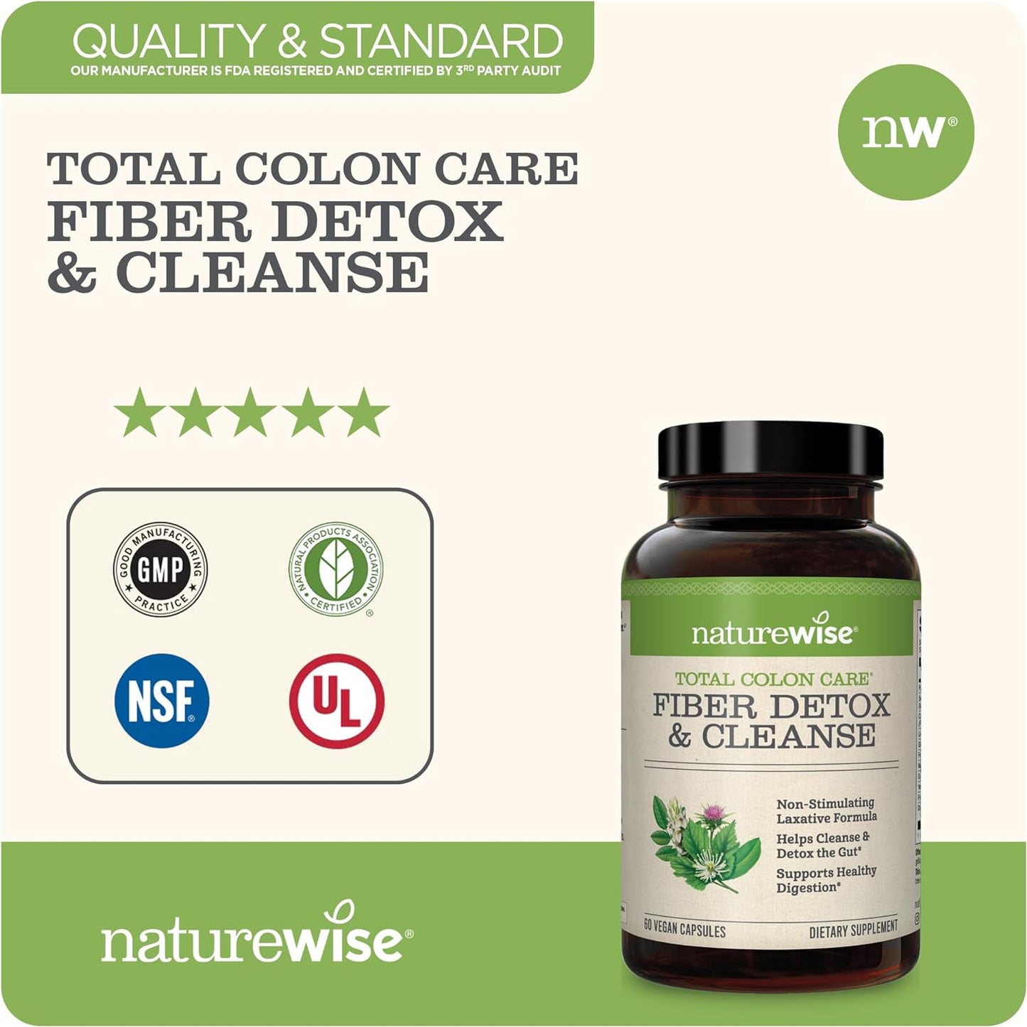 NatureWise Total Colon Care Fiber Cleanse 60 Count