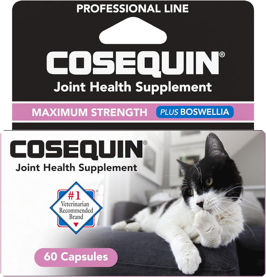 Nutramax Laboratories Cosequin® for Cats Maximum Strength PLUS Boswellia Capsules - Professional Line,Beige,60 Count