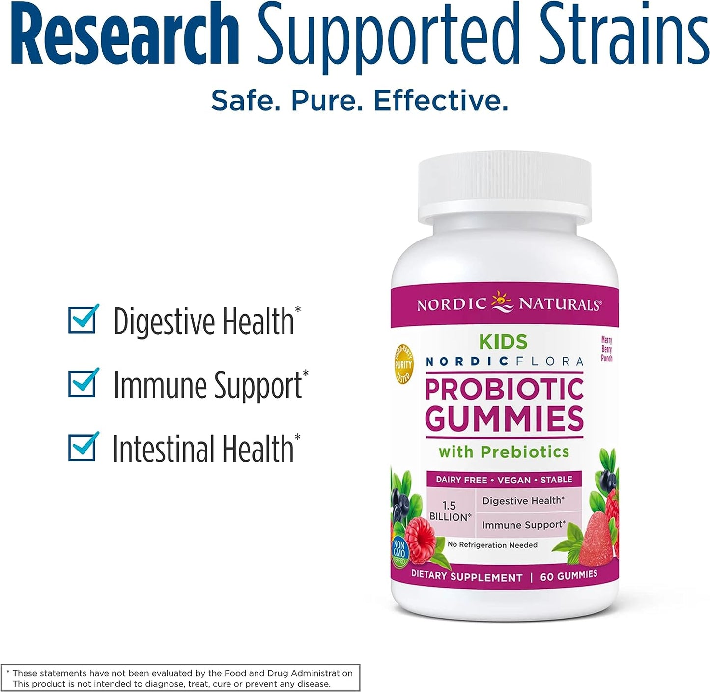 Nordic Naturals Kids Nordic Flora  60 Probiotic Gummies