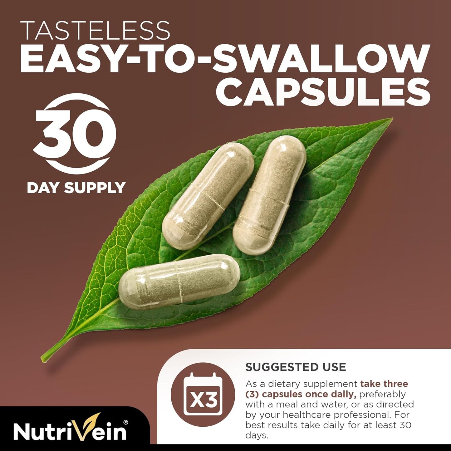 Nutrivein Mushroom Supplement - 2600mg - 90 Capsules