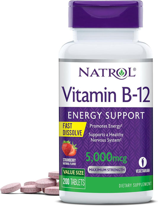 Natrol Vitamin B-12 5000mcg, Dietary Supplement for Cellular Energy 200  day supply