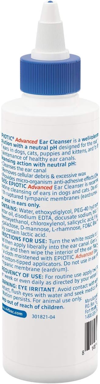 Virbac Epi-Otic Advanced Ear Cleanser For Dogs and Cats 4 FL oz