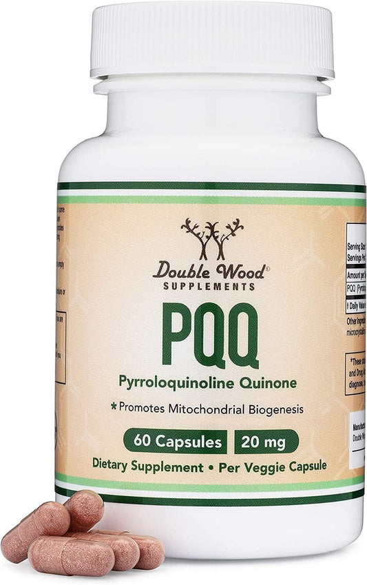 PQQ  - 20mg,  Promotes Mitochondria ATP Coenzyme Levels 60 capsules