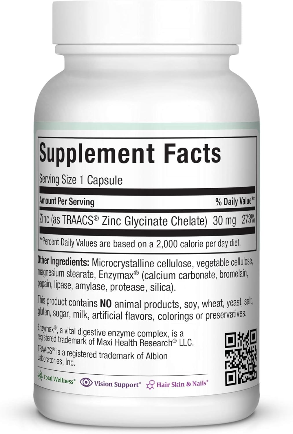 Maxi zinc 30 Vitamin with Enzymax for Enhanced Absorption 100 capsules