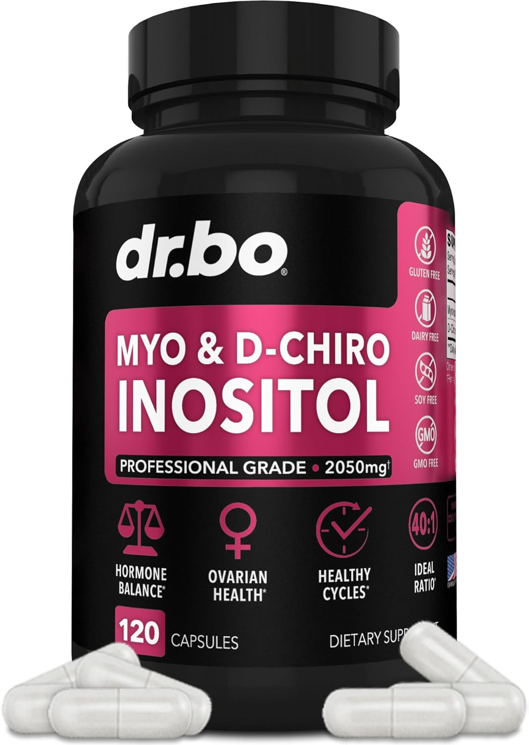 Myo-Inositol & D-Chiro Inositol Supplement - 120 Capsules